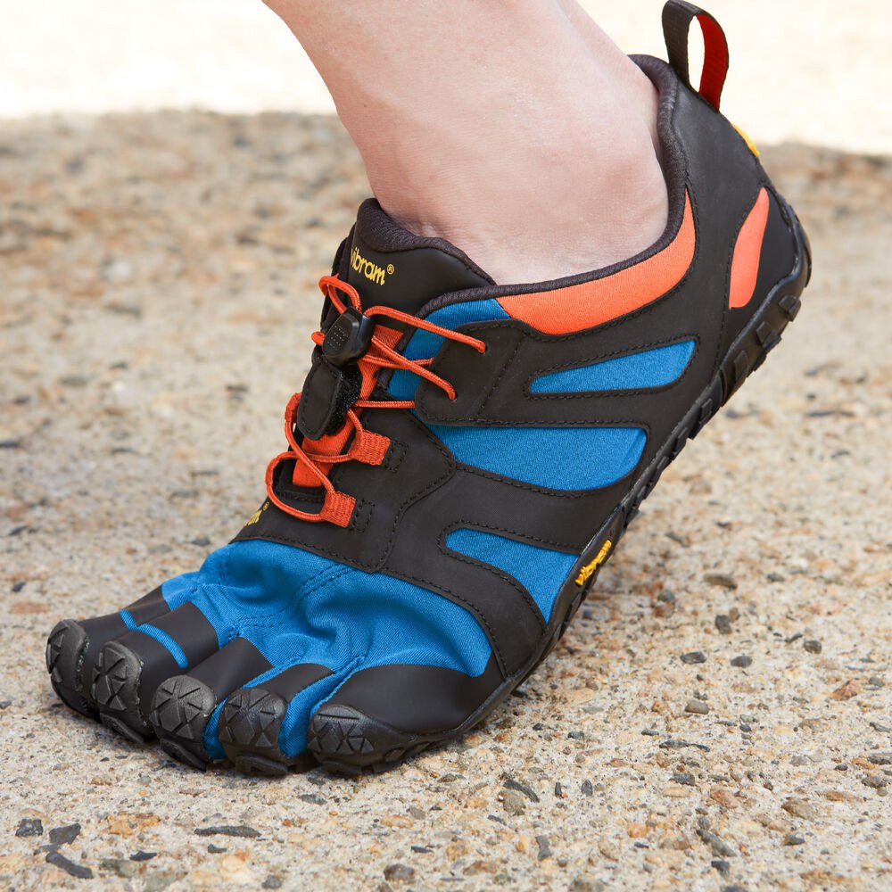 Vibram Five Fingers Mens V-Trail 2.0 - Trail Shoes Blue/Orange - BMQ247053